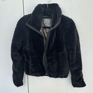 Anthropologie Black Fur jacket. Size XS